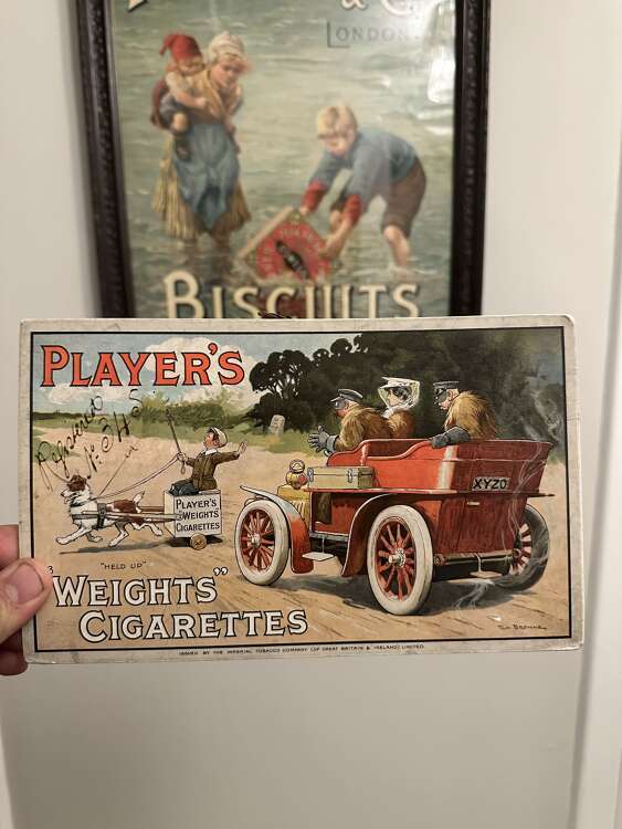 Very rare players advertising Showcard by Tom Browne