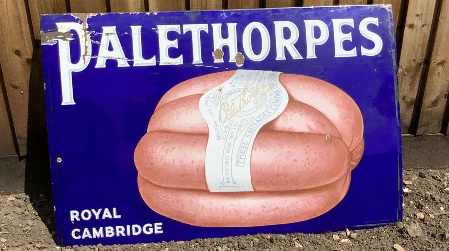 Palethorpes sausages enamel advertising sign