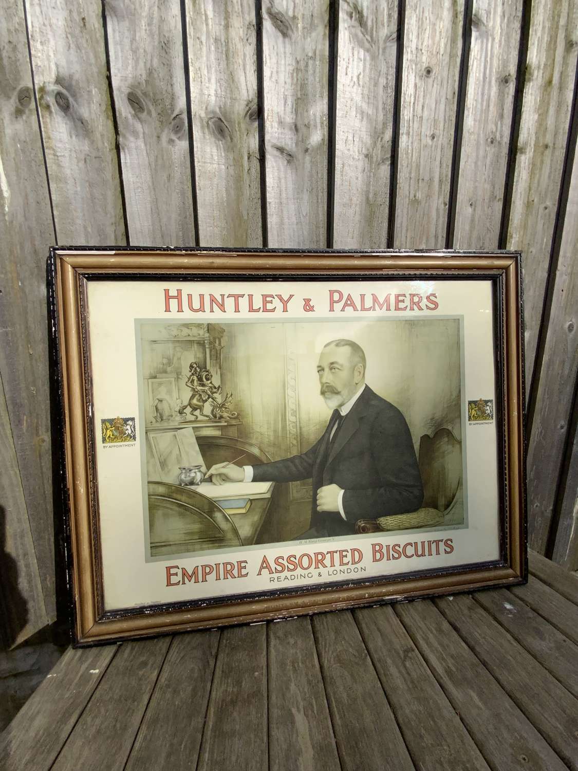Large Huntley and palmers advertising showcard.