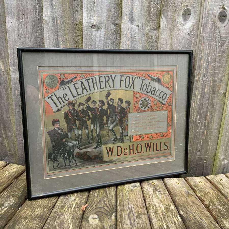 The leathery fox tobacco showcard for W.D& H.O.WILLS