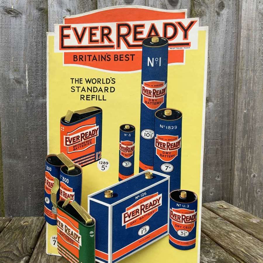 Stunning ever ready batteries advertising showcard