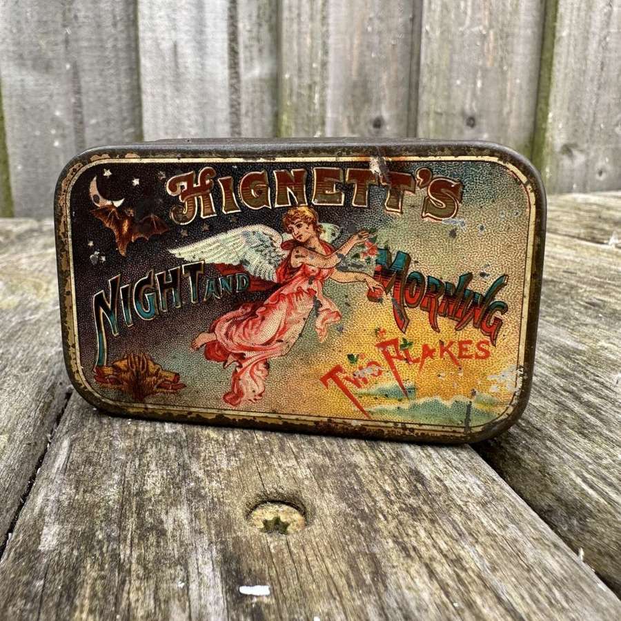 Very rare hignetts night and morning flake tin small size