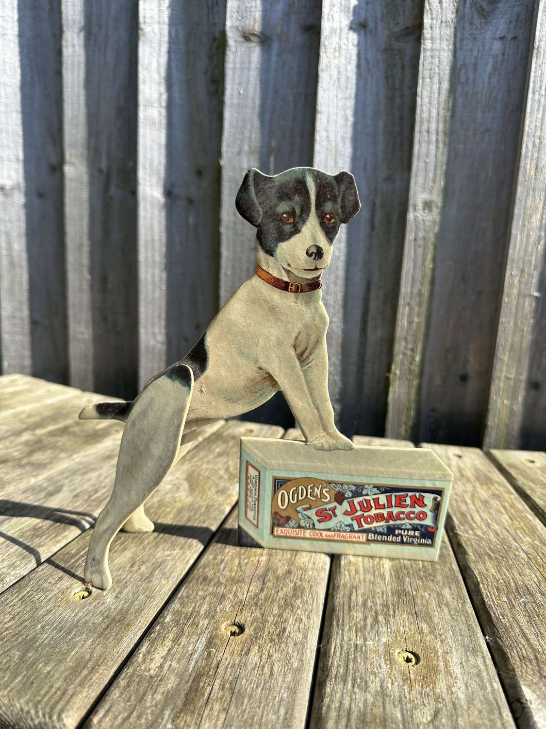 Stunning st Julien dog stand up showcard