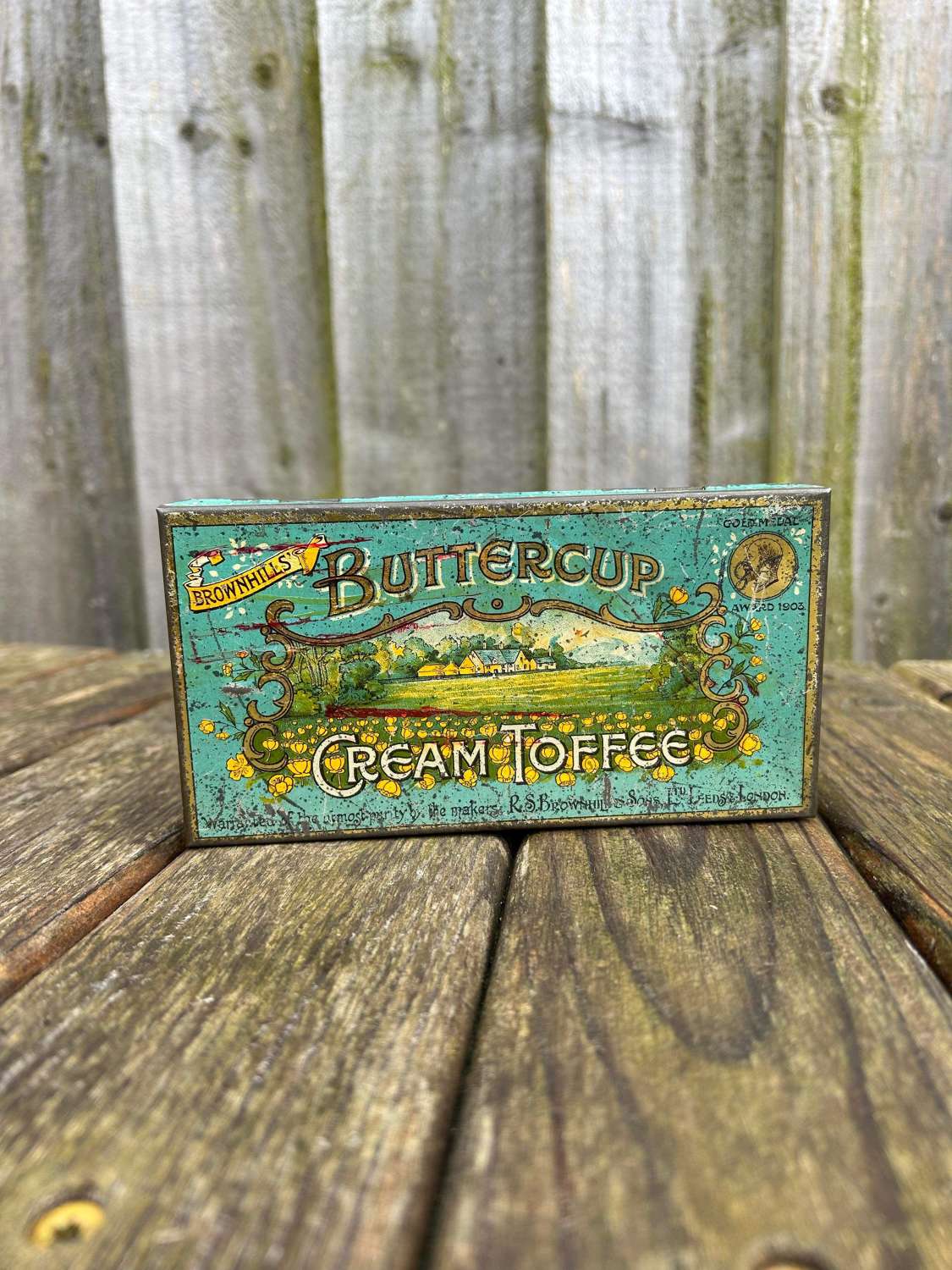 Rare buttercup cream toffee advertising tin