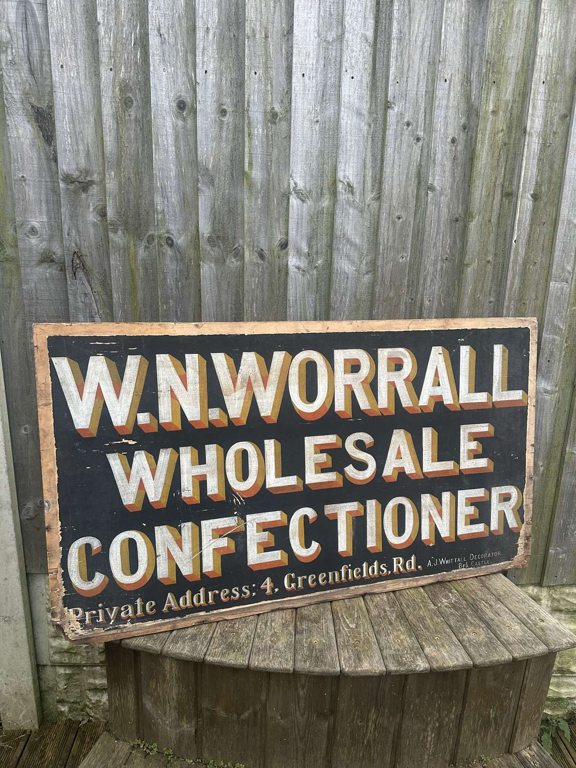 Lovely wooden confectionery advertising sign