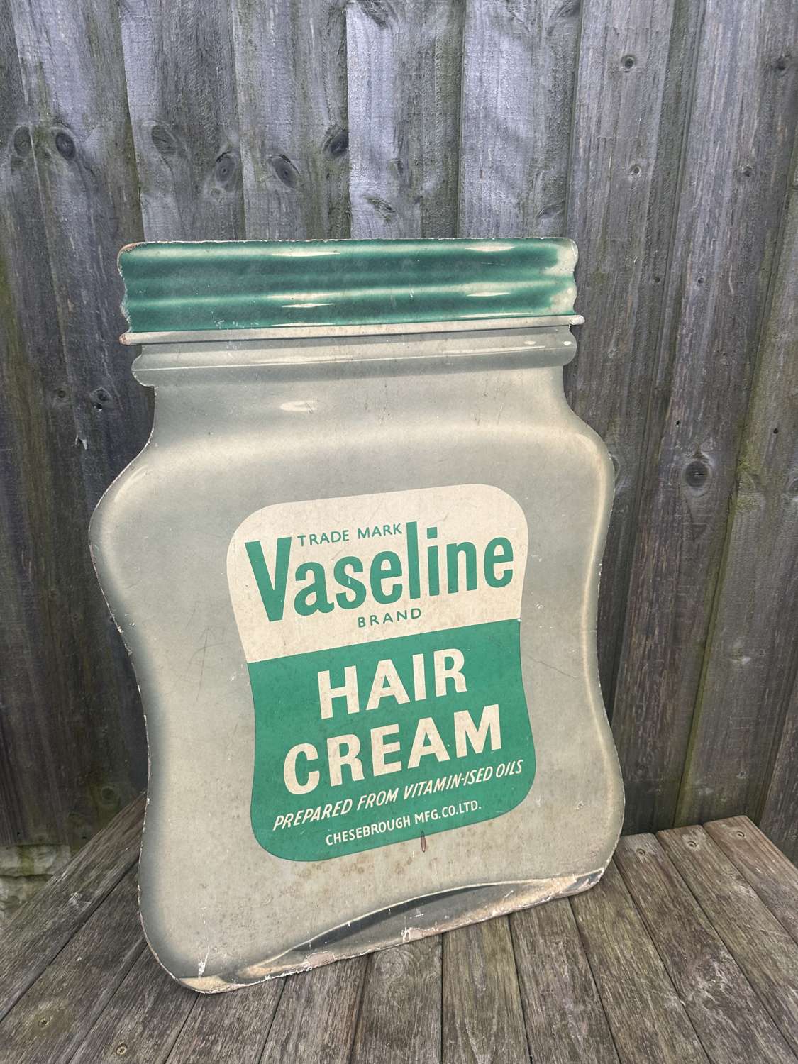 Large Vaseline hair cream advertising showcard