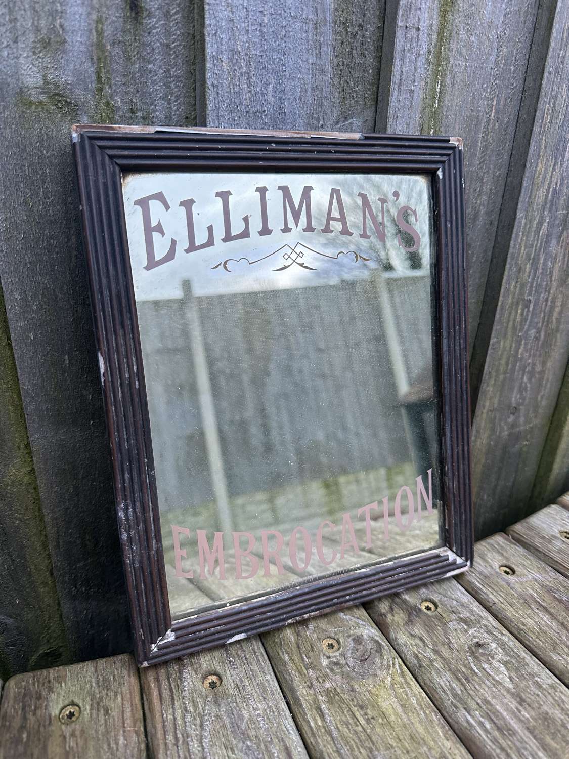 Ellimans embrocation advertising mirror