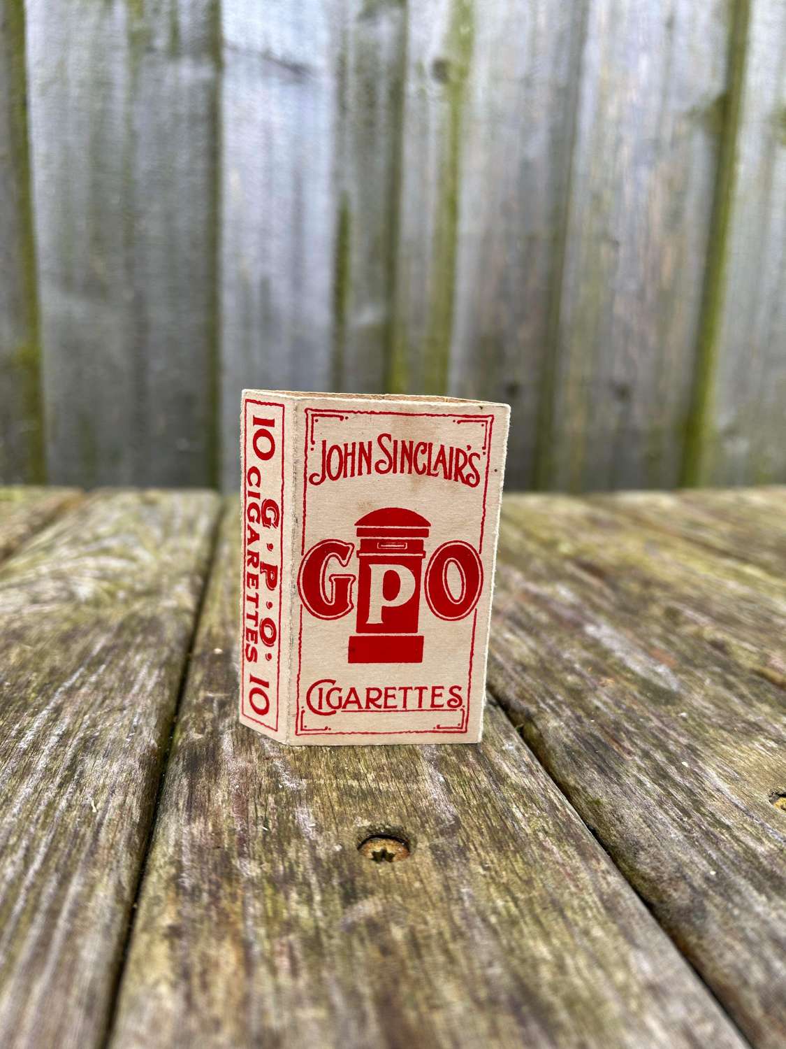 Unusual GPO cigarette packet by John Sinclair