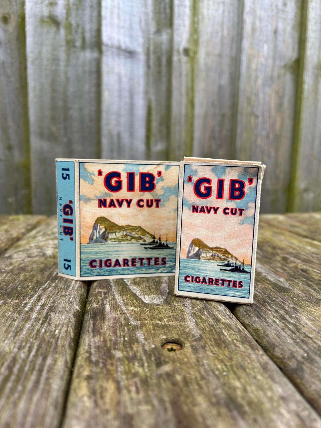 Pair of gib cigarette packets