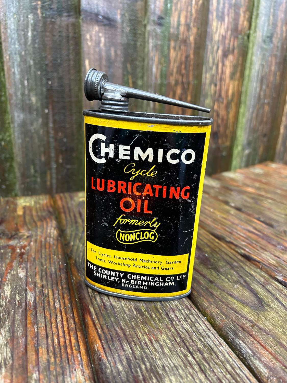 Chemico cycle lubricating oil tin