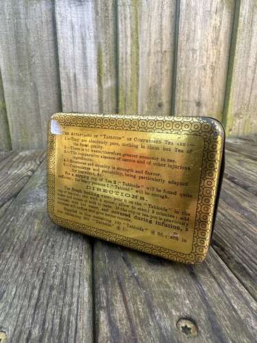 Large sized early tabloid tea tin