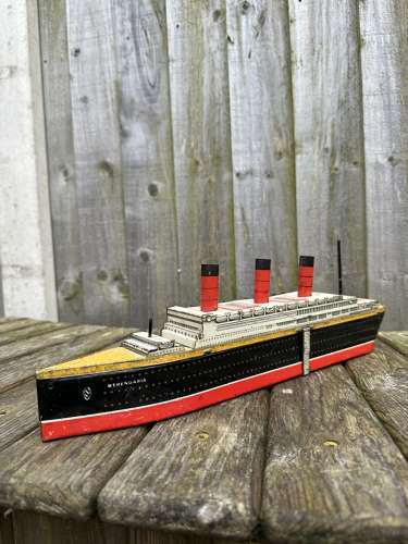 Rare William Crawfords biscuits oceanic linear ship tin