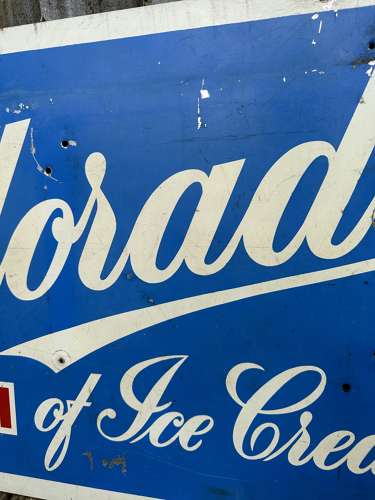 Eldosado ice cream tin advertising sign