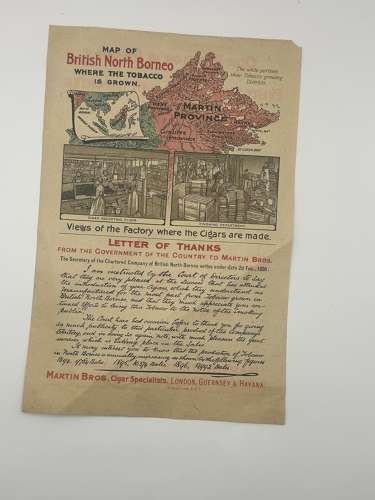 Unusual Martin bros cigar paper advert