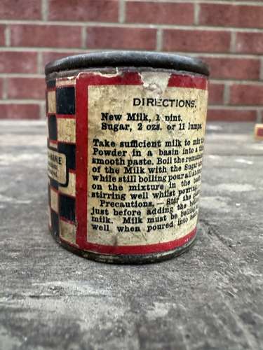 Birds custard tiny paper labelled sample tin
