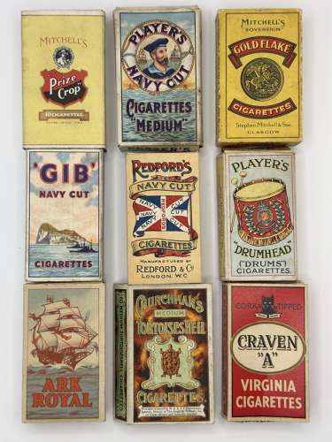 9 early 20th century cigarette packets