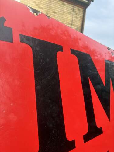 Superb imp twist tobacco enamel sign