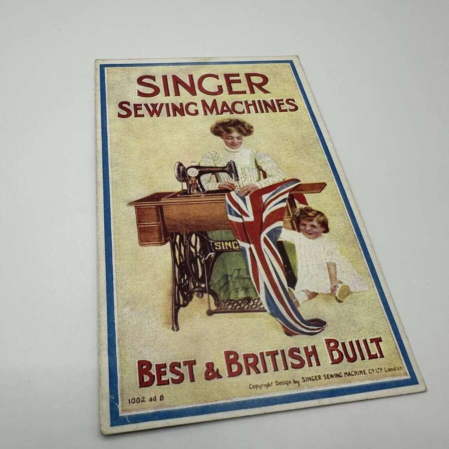 Singer sewing machines advertising postcard