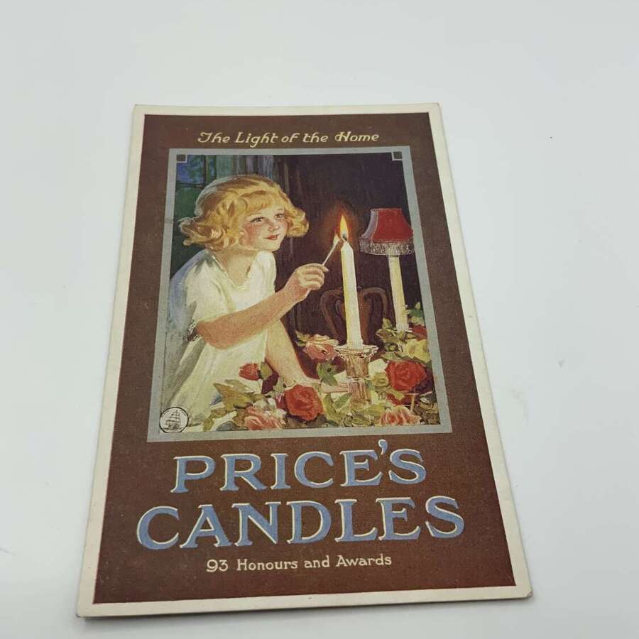 Prices candles advertising postcard