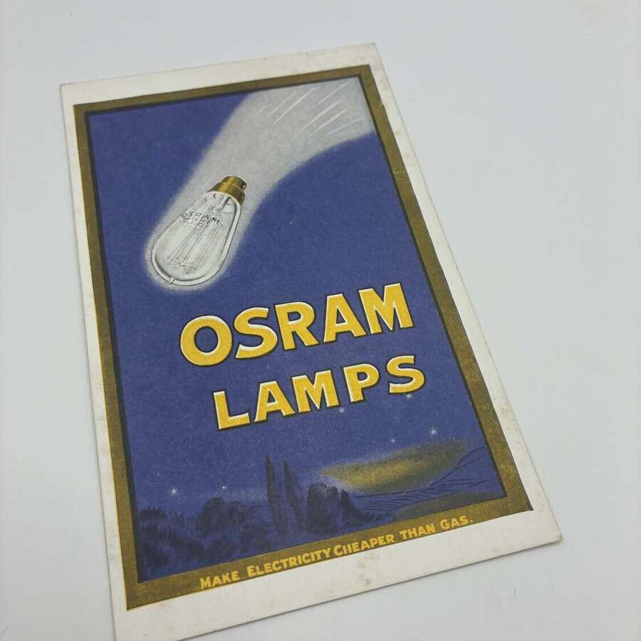 Osram lamps advertising postcard