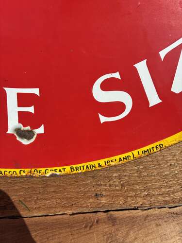 Beautiful double sided churchman’s top score cigarette enamel sign