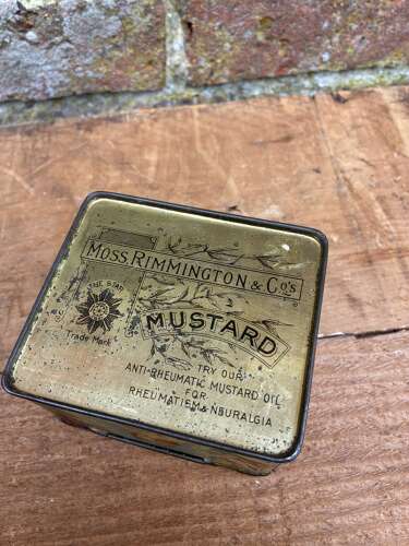Moss rimmington mustard maypole tin