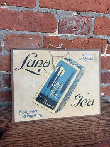 Scarce darjeeling lotus tea advertising showcard