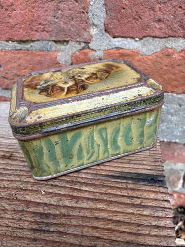 Early 1900 carr & co fancy biscuits st bernard puppy tin