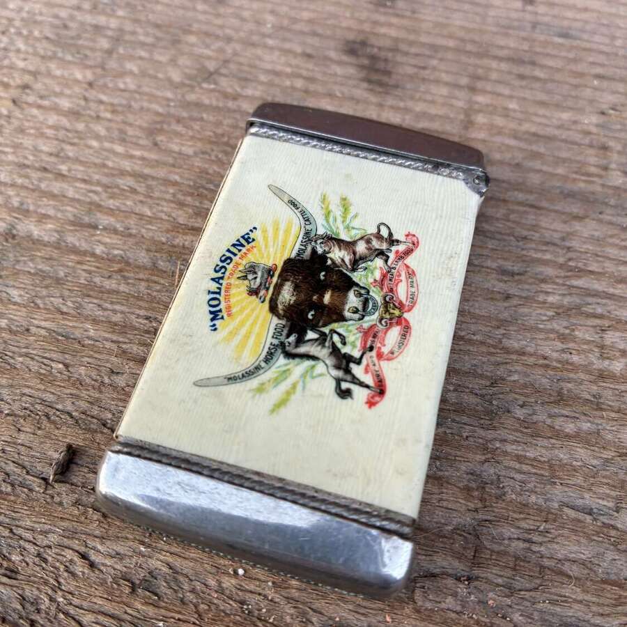 Molassinne animal meal celluloid advertising match vesta