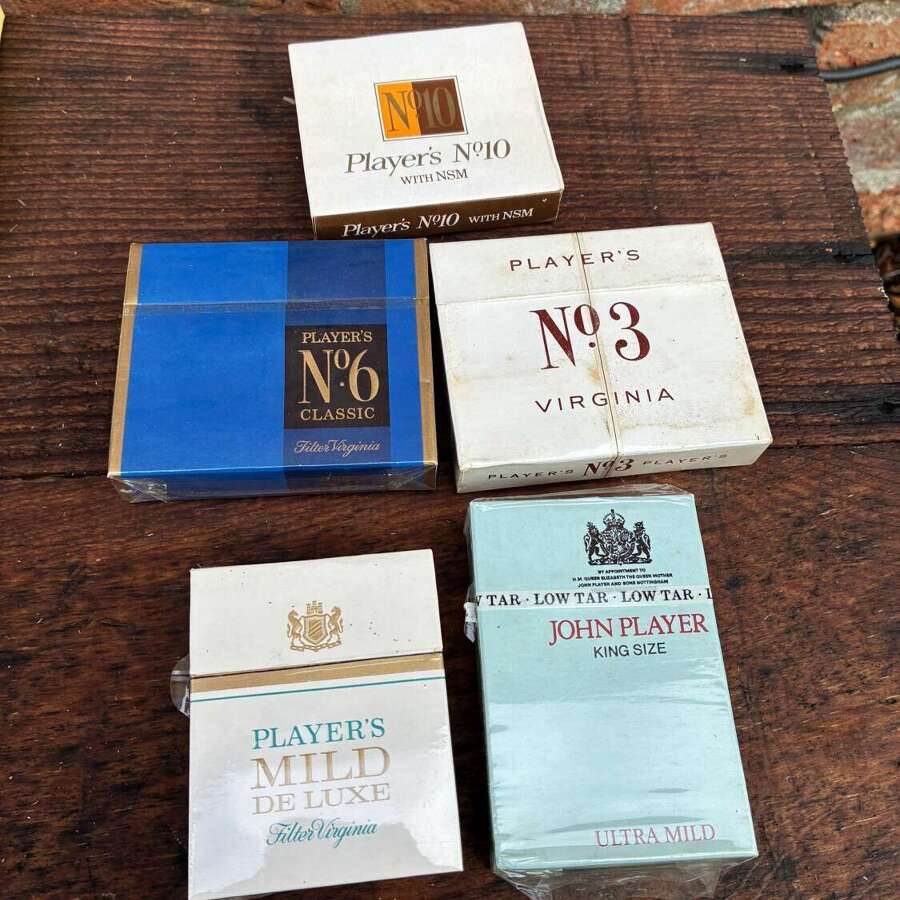 5 john players cigarette packets live sealed with contents