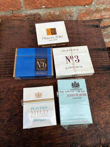 5 john players cigarette packets live sealed with contents