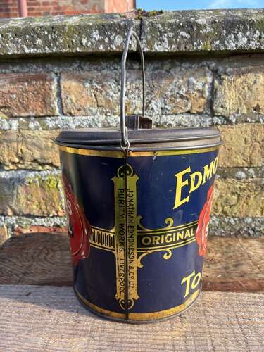 Beautiful edmondsons red seal toffee pail tin