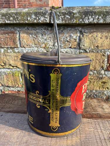 Beautiful edmondsons red seal toffee pail tin