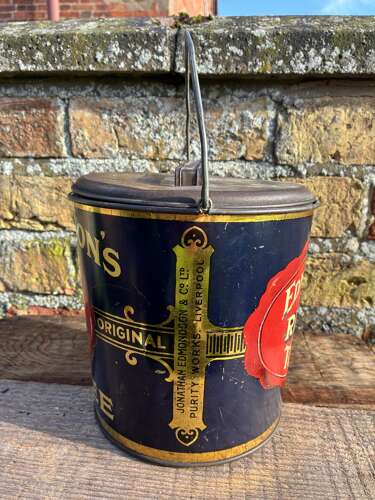 Beautiful edmondsons red seal toffee pail tin