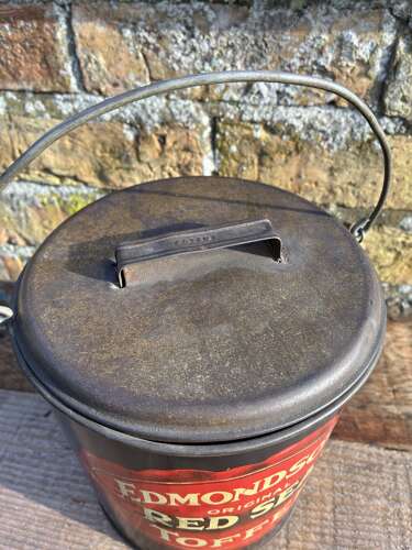 Beautiful edmondsons red seal toffee pail tin