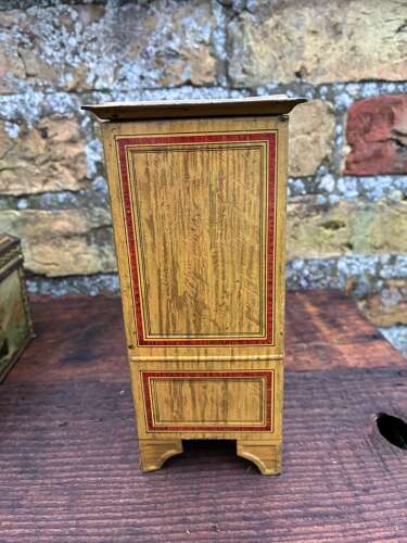 Superb huntley & palmers china display cabinet figural biscuit tin