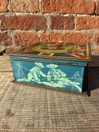 Early carrs biscuits boy scout tin