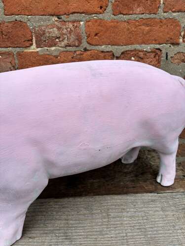 Large plaster butchers shop pig figure