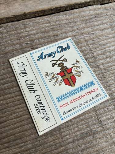 Scarce army club Cambridge size cigarette packet