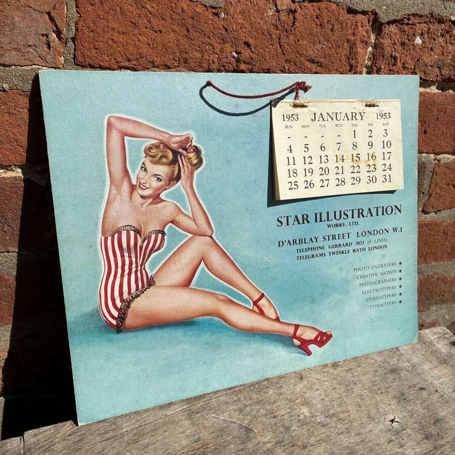 1953 star illustrations works Ltd pin up advertising calendar