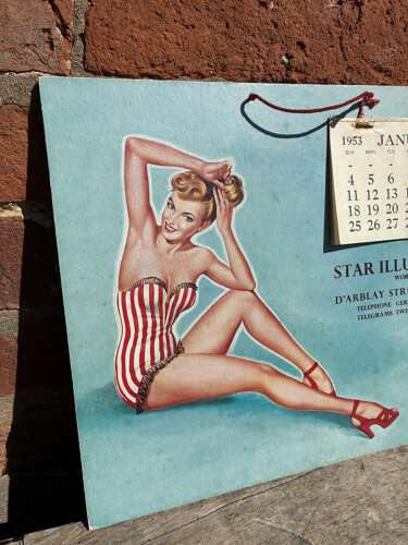 1953 star illustrations works Ltd pin up advertising calendar
