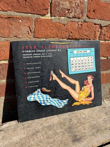 1954 star illustrations works Ltd advertising pin up calendar