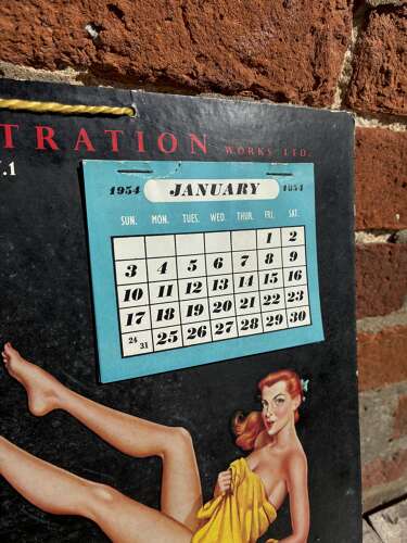 1954 star illustrations works Ltd advertising pin up calendar