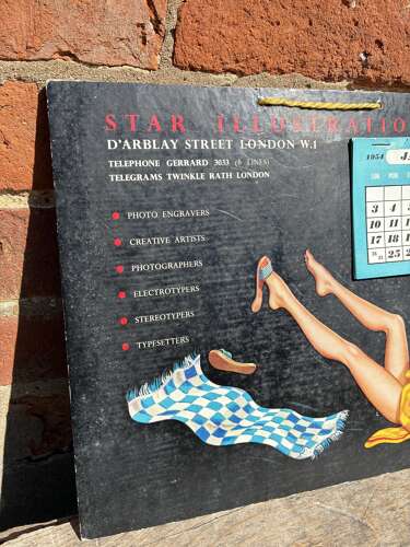 1954 star illustrations works Ltd advertising pin up calendar