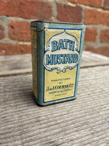 Early j&j.Colman Ltd bath mustard tin with contents