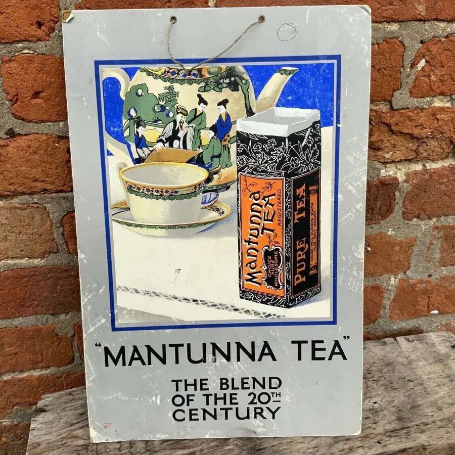 Early gold crown foods Ltd mantunna tea advertising showcard