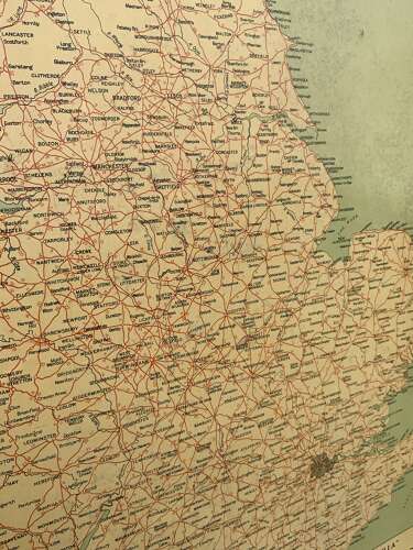 Rare printed tin Firestone tyre & rubber co Ltd map advertising sign