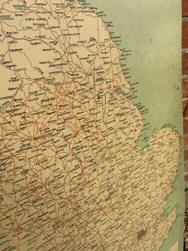 Rare printed tin Firestone tyre & rubber co Ltd map advertising sign