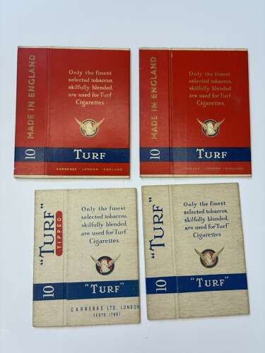 4 Carreras turf cigarette packet hulls are