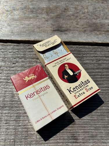 Pair of j wix & sons Ltd kensitas cigarette packets live